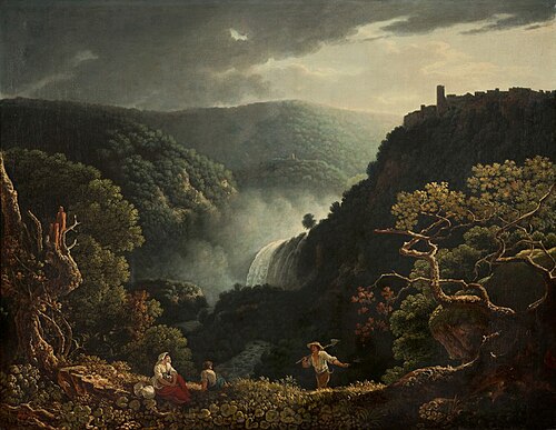 Tivoli, a View of The Waterfalls with Figures in the Foreground, , Carlo Labruzzi