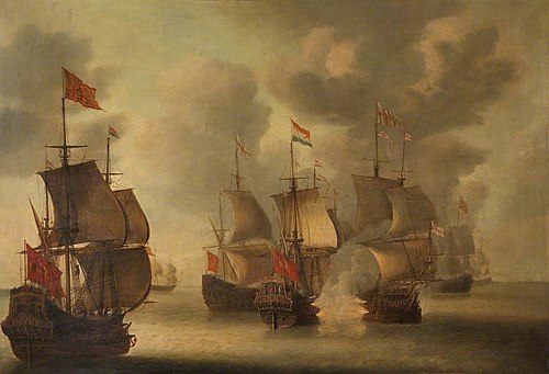 The 'Amelia' Engaging English Ships, 1652-53, 1652, Jan van Leyden