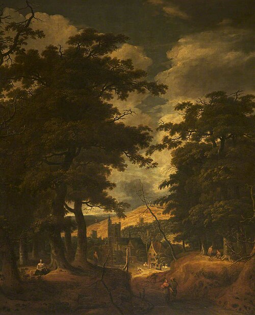 A Wooded Landscape with a Village, 1660, Jan Looten