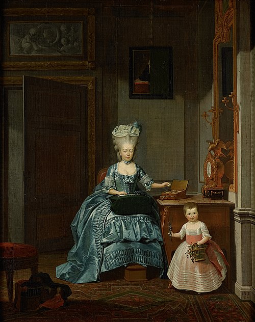Susanna van Collen née Mogge and her daughter, 1776, Hermanus Numan