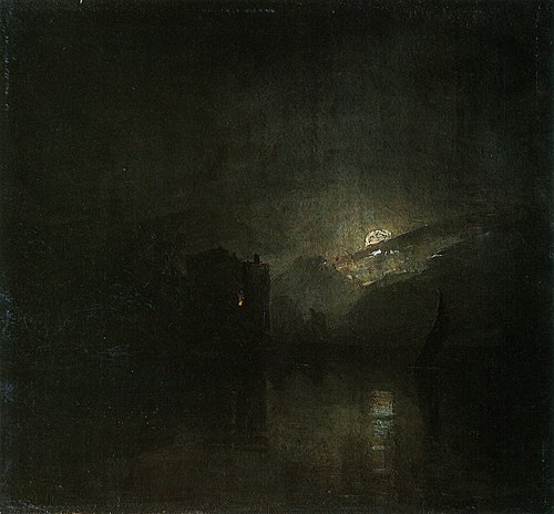 Seestück bei Mondbeleuchtung, 1840, Adalbert Stifter