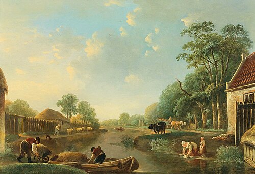 A Dutch canal landscape, 1814, Andries Vermeulen