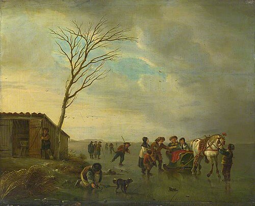 A Scene on the Ice, 1800, Andries Vermeulen