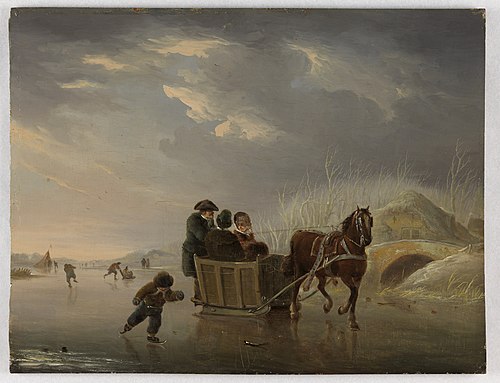 Sledevaart op het ijs, , Andries Vermeulen