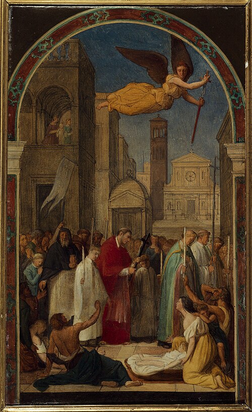 Procession de saint Charles Borromée pendant la peste de Milan, 1861, Auguste Pichon