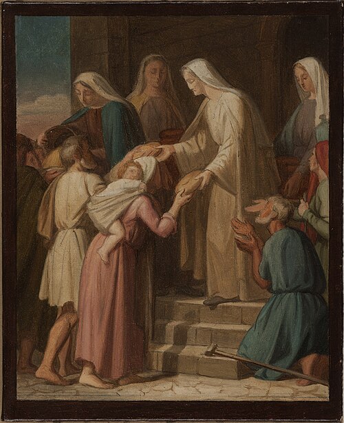 Esquisse pour l'église Saint-Eustache : Sainte Geneviève distribuant le pain aux pauvres., 1851, Auguste Pichon