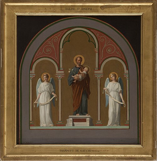 Esquisse pour l'église Saint-Joseph : Saint Joseph, 1874, Auguste Pichon