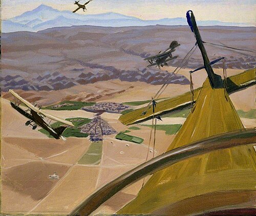 Over the Hills of Kurdistan: Flying above Kirkuk, 1919, Sydney William Carline