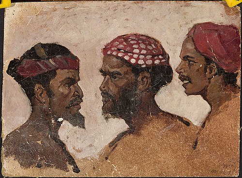 Study of three heads (Arabs), , Jean Lulvès