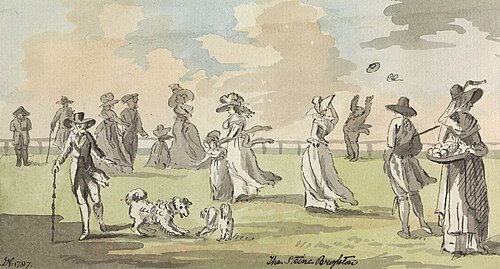 The Steine, Brighton, 1787, John Colley Nixon