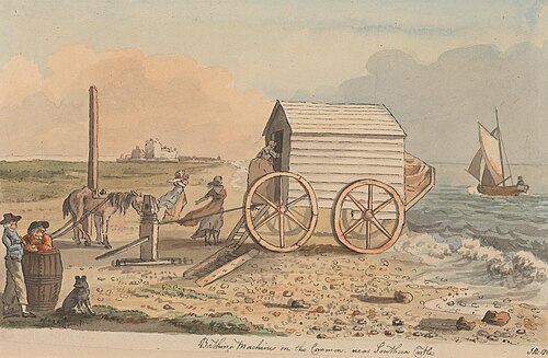 Bathing Machine on the Common, near Southsea Castle, 1788, John Colley Nixon