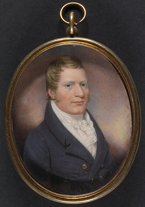 Gentleman with short Brown Hair and a Blue Jacket, 1815, Peter Paillou