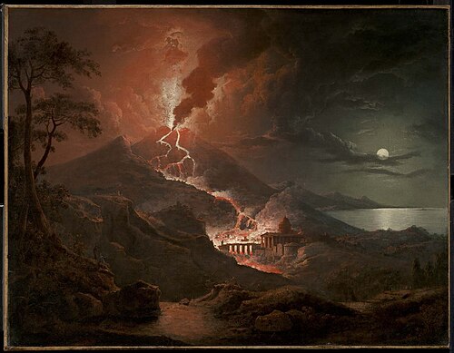 Eruption of Vesuvius with Destruction of a Roman City, 1824, Sebastian Pether
