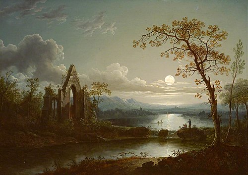 Moonlit Landscape with Gothic Ruin, 1827, Sebastian Pether