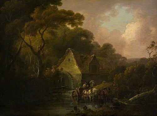 Old Mill and a Farm Cart, 1797, John Rathbone
