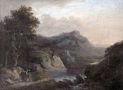 Mountain Scene with a Lake, , John Rathbone
