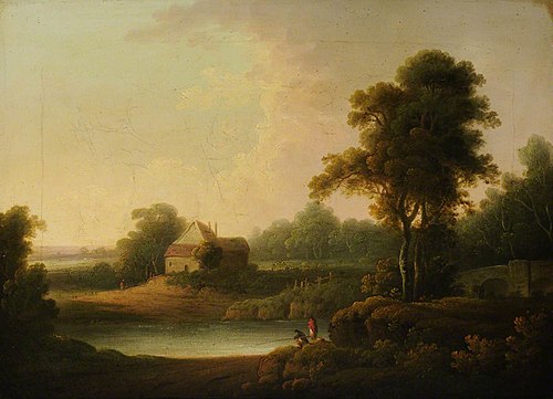 Landscape with a Cottage beside a Pond, 1788, John Rathbone