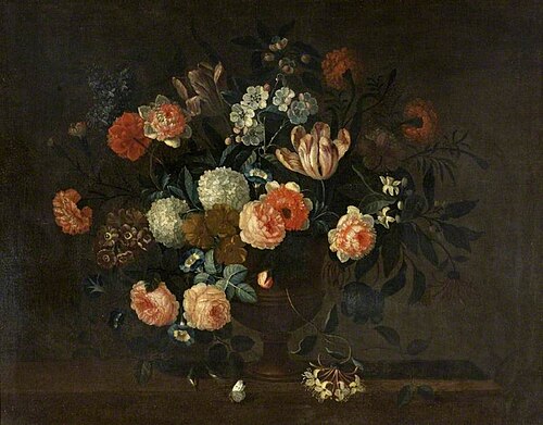 Vase of flowers and insects, 1712, Simon Hardimé