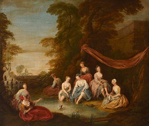 Park Scene, Ladies Bathing, 1734, Joseph Frans Nollekens