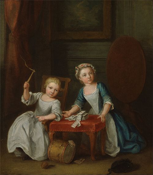Children at Play, Probably the Artist's Son Jacobus and Daughter Maria Joanna Sophia, 1745, Joseph Frans Nollekens