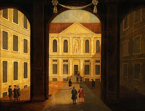 The Royal College of Physicians, Warwick Lane, London: Interior of the Courtyard, 1900, Samuel Wale