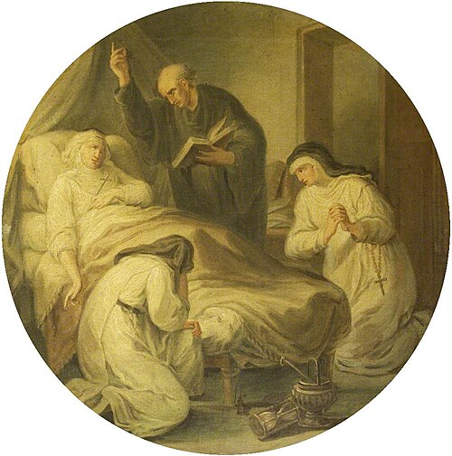 The Death of Héloïse (after Angelica Kauffman), 1784, Samuel Wale