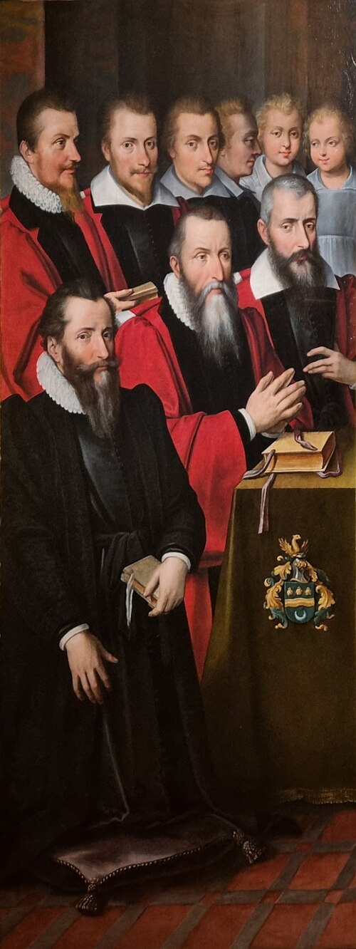 Claude Bretagne, conseiller au Parlement de Bourgogne et ses fils, gendres et petis-fils, 1600, Nicolas de Hoey