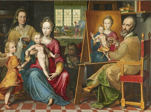 Saint Luc peignant la Vierge, 1603, Nicolas van Houy