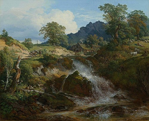 Landscape with mill, 1868, Heinrich Brandes