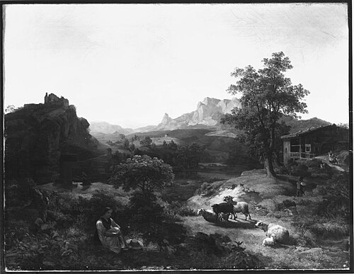 Abendlandschaft bei Salzburg, 1827, Heinrich Brandes