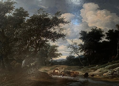 A Wooded River Landscape with Cattle, 1665, Jacob Salomonsz. van Ruysdael