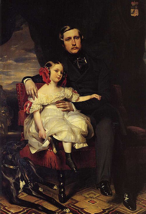 Portrait of the Prince de Wagram and his daughter Malcy Louise Caroline Frederique, 1837, Franz Xaver Winterhalter