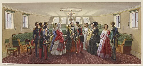 Louis-Philippe taking leave of Queen Victoria on board the royal yacht, 1843, Franz Xaver Winterhalter