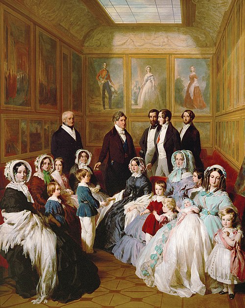 Réunion en famille dans la galerie Victoria au château d'Eu, le 8 septembre 1845, 1845, Franz Xaver Winterhalter