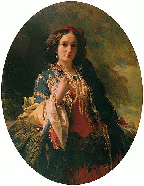 Portrait de Katarzyna Potocka née Branicka en costume oriental., 1854, Franz Xaver Winterhalter