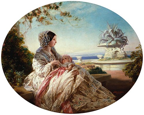 Queen Victoria with Prince Arthur, 1850, Franz Xaver Winterhalter