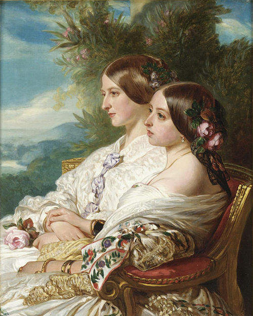 The cousins: Queen Victoria and Victoire, Duchesse de Nemours, 1852, Franz Xaver Winterhalter