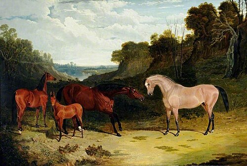 Horses in a Landscape, 1827, John Frederick Herring, Sr.
