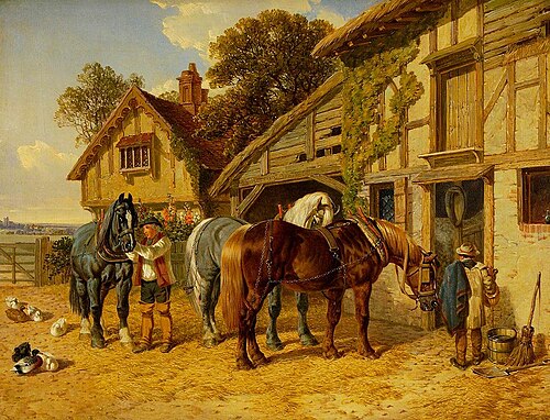Three Horses and Ducks in Stable, 1838, John Frederick Herring, Sr.