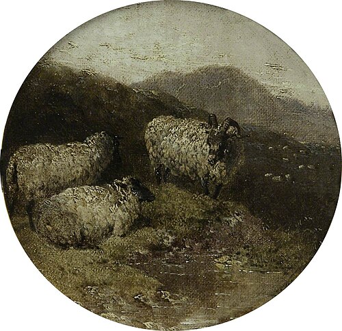 Eight Circular Farmyard Scenes: Sheep, , John Frederick Herring, Sr.