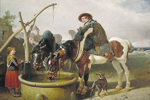 Horses at a Well and Henry Bright (1814–1873), 1855, John Frederick Herring, Sr.