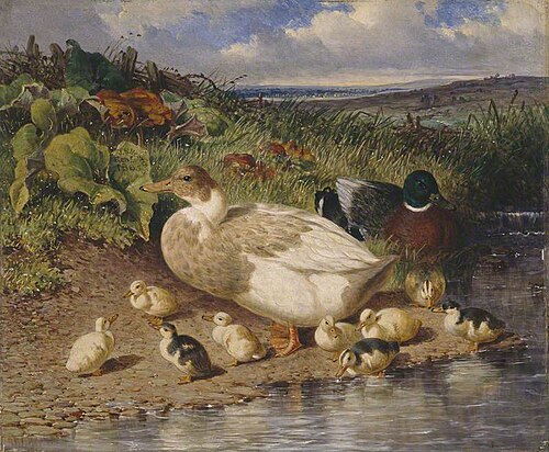 Ducks by a Stream, 1863, John Frederick Herring, Sr.