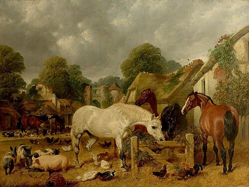 Horses in a Paddock, , John Frederick Herring, Sr.