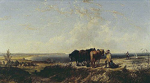 Resting at Plough, , John Frederick Herring, Sr.