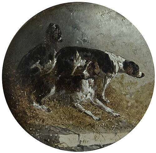 Eight Circular Foxhunting Scenes: Three Hounds Resting, , John Frederick Herring, Sr.