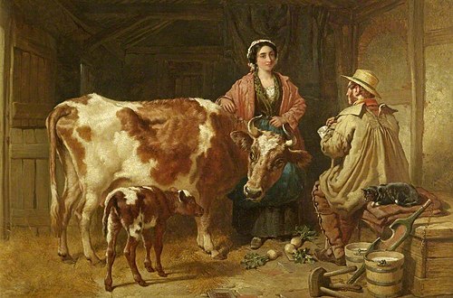 A Chat with the Milkmaid, 1854, John Frederick Herring, Sr.