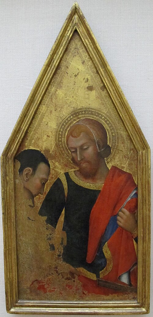 Saint Martin partageant son manteau, 1340, Maître des anges rebelles