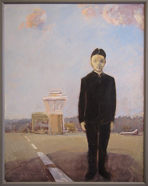 figure in airfield, 1983, Bjørn Krogstad