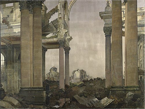 Arras, the Dead City, 1919, James Kerr-Lawson