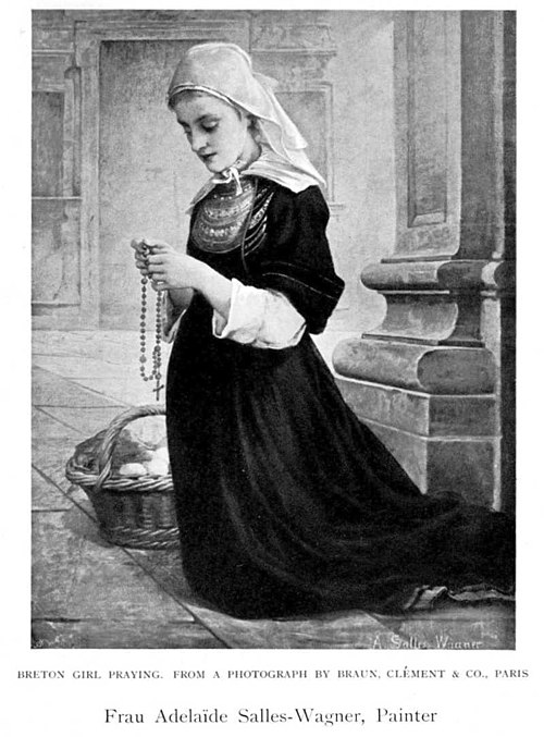Jeune bretonne en prière, 1880, Adélaïde Salles-Wagner